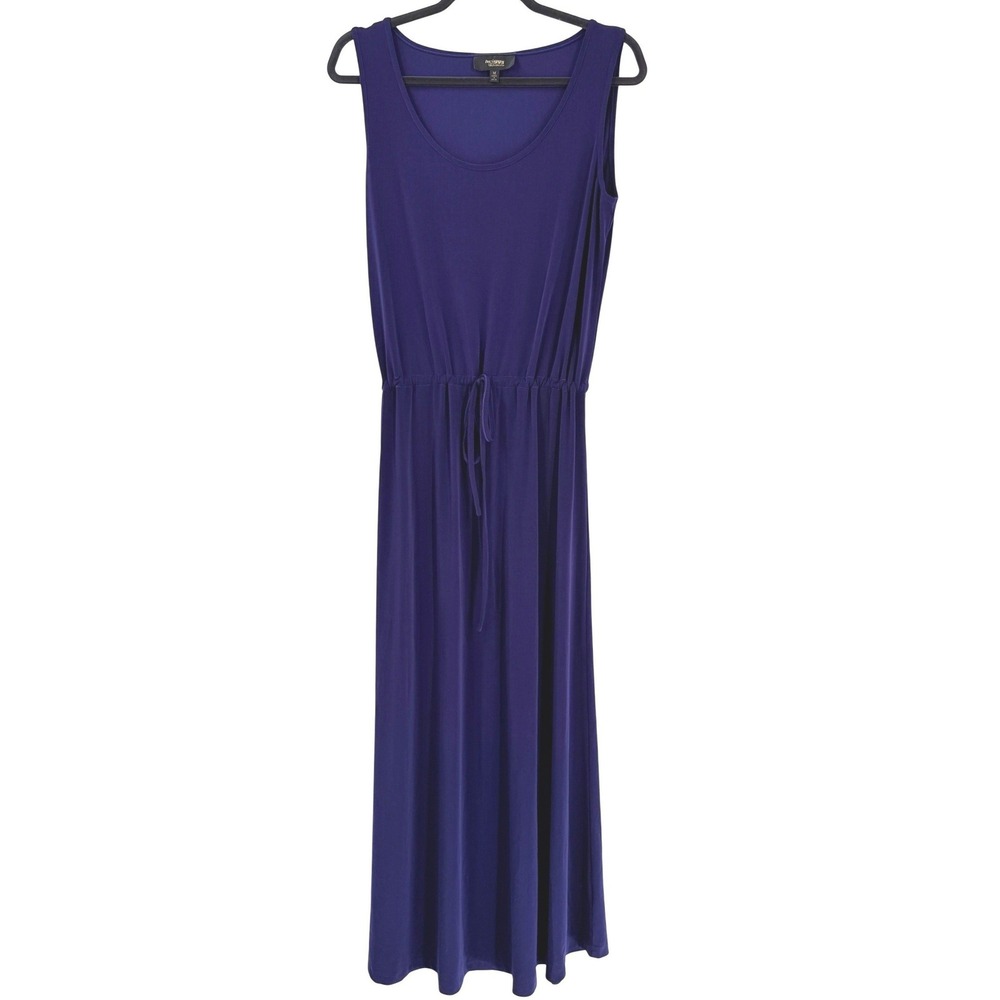 Twiggy London‎ strechy Jersey Drawstring Maxi Dress Womens sz M Purple Vacation